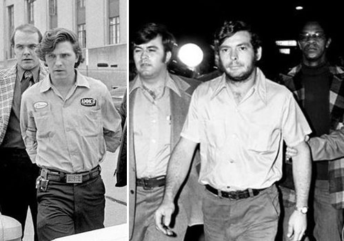 John A. Brown (L) and Marvin Douglas Brown (R) in custody for the murders of David and Estelle Akeman (yeahpot.com)