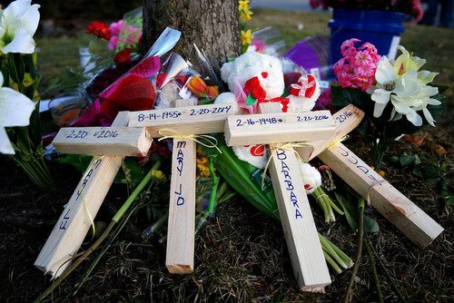 Crosses form an impromptu memorial to the women who died in the Cracker Barrel shooting (mlive.com)