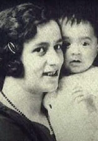 Jennie Sodder with one of her children (date unknown)