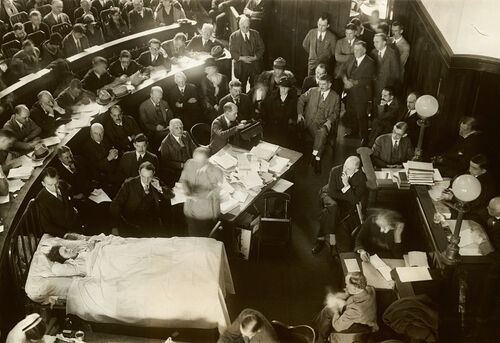 Jane Gibson, the "Pig Woman," testifies from her hospital bed (George Rinhart)